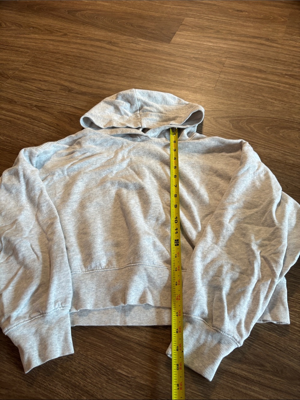 Old Navy Light Gray Cropped Hoodie women’s SMALL - Picture 3 of 6
